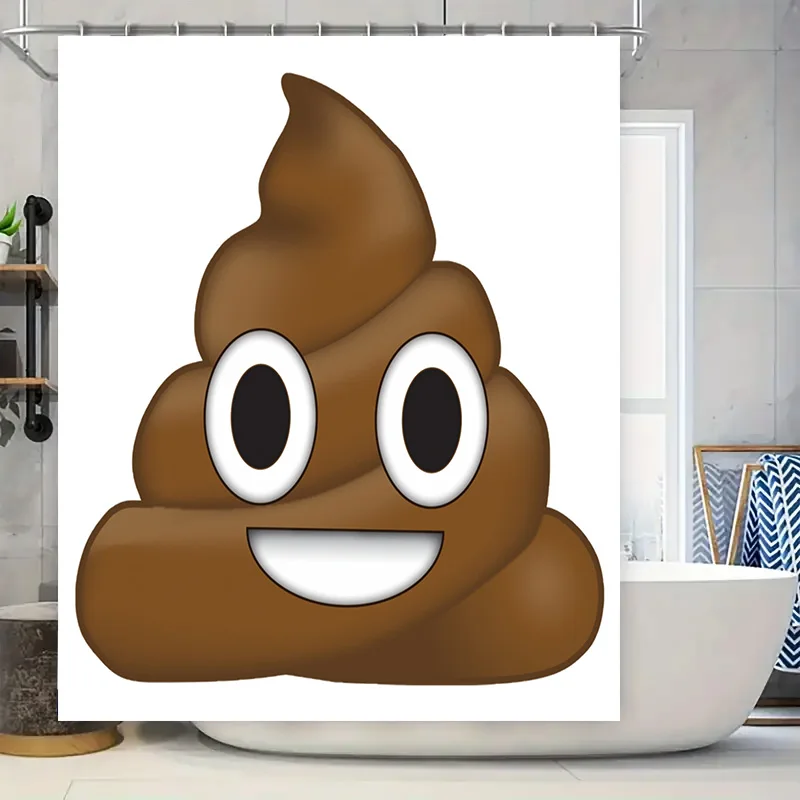 Playful Poop Emoji Shower Curtain: Add a Touch of Humor to Your Bathroom Decor