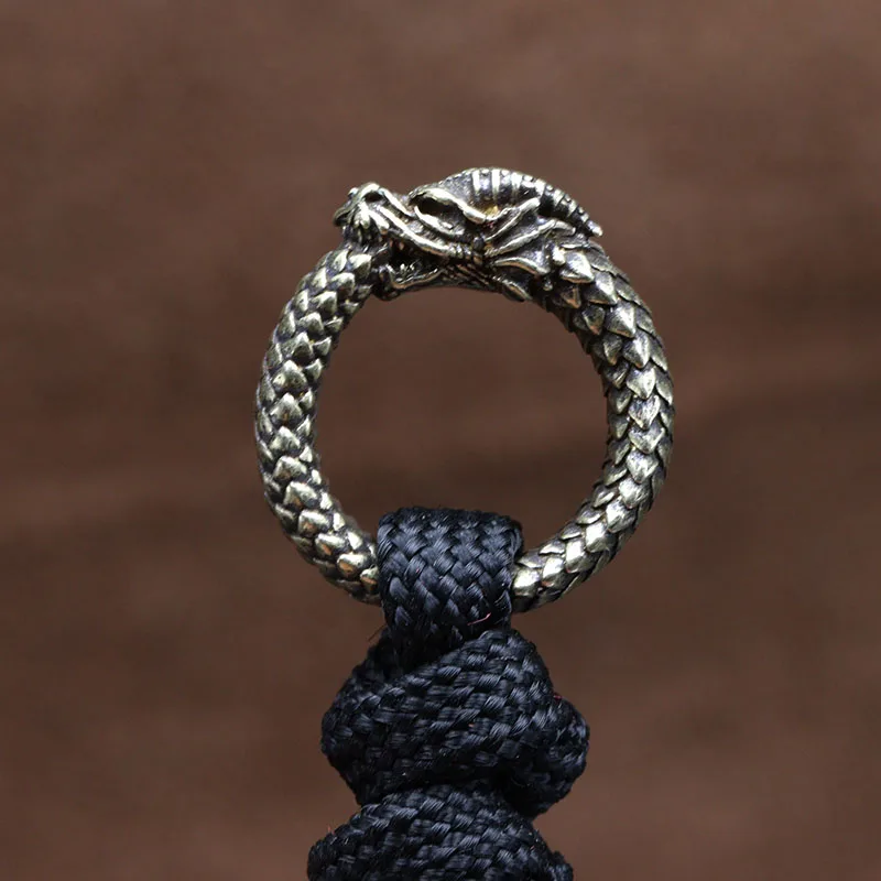 Dragon Loop Brass Knife Bead DIY EDC Paracord Woven Lanyard Pendants Outdoor Umbrella Rope Bracelet Hangings Jewelry Accessories