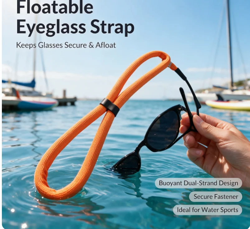 Schwimmfähiger Schaumstoff-Brillenriemen, verstellbares Anti-Verlust-Brillenband für Schwimmen, Surfen, Rafting und Wassersport – Detail 1