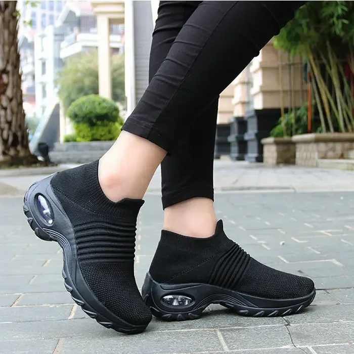 Women Platform Sneakers Woman Casual Shoes Cushion Sneakers Ladies Comfortable Low Top Sock Sneakers Non-slip Walking Shoes