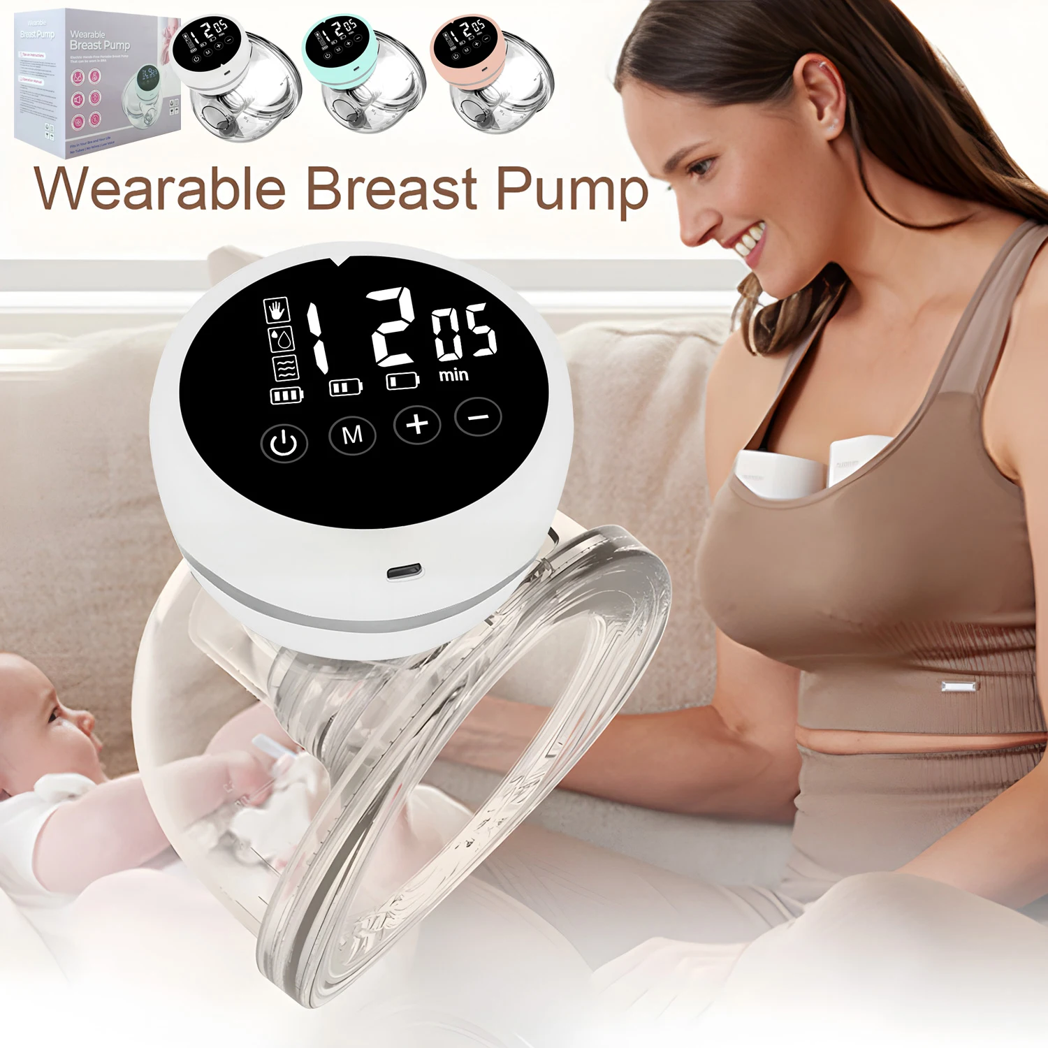 Electric Wearable Breast Pump Portable Breast Milk Machine Fully Automatic Breast Pump Mother and Baby Supplies Breast Pump 1PCS
