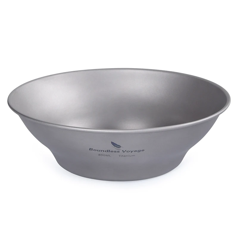 Titanium Bowl, Camping Pan Fruit Vegetable Dinner Bowl, Plate Food Container for Outdoor Camping Hiking Picnic 400ml/600ml/800ml