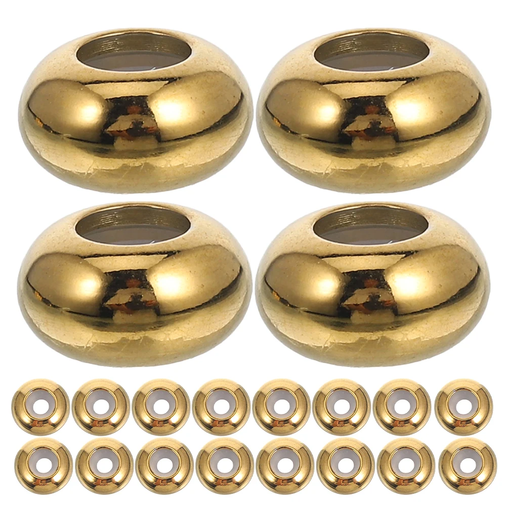 

20Pcs 8Mm Stainless Steel Spacer Beads with Rubber Insert for DIY Jewelry Making Bracelets Necklaces Crafting Slider