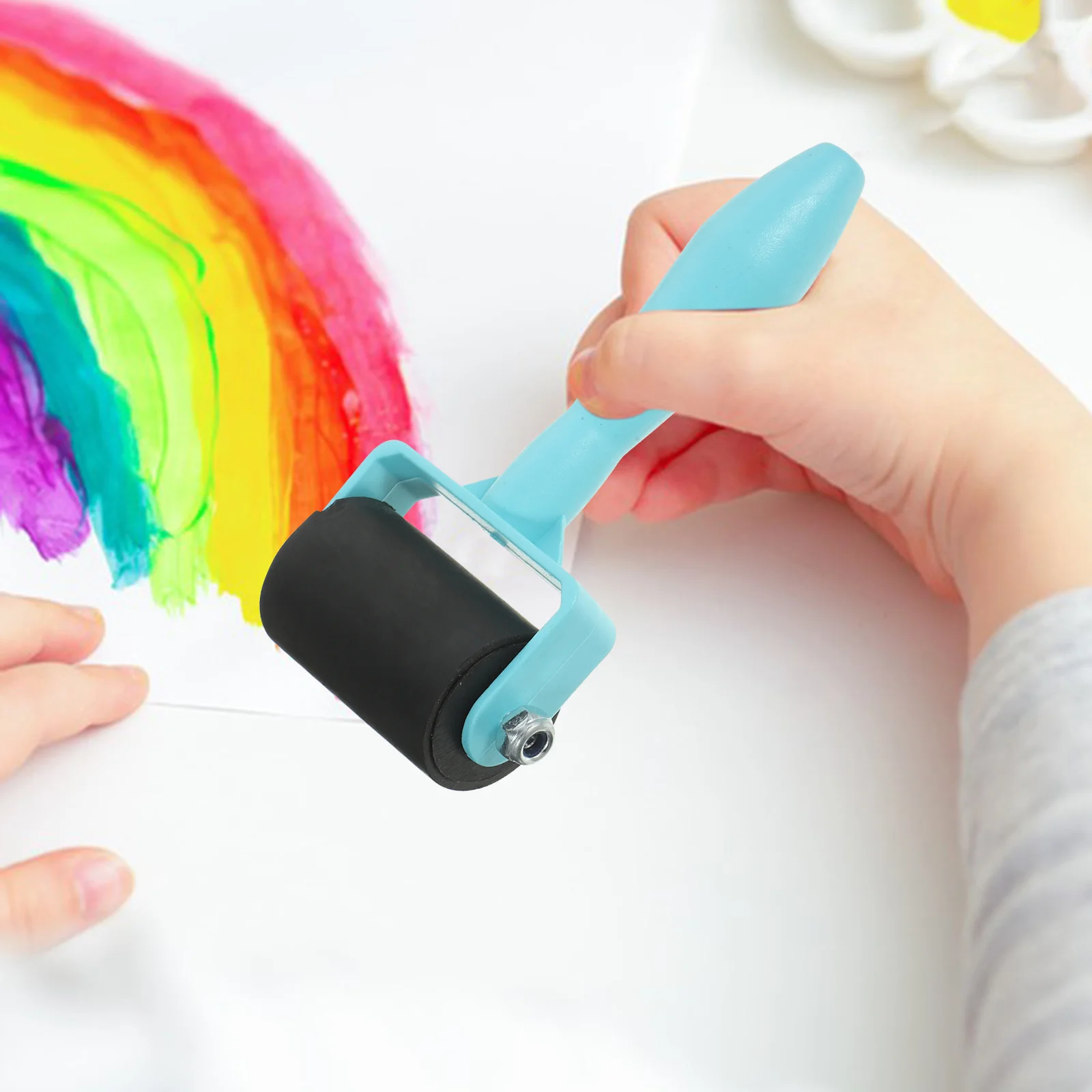 6 Pcs Embossing Roller Tape Linoleum Glue Woodworking Craft Ink Rubber for Crafting Print