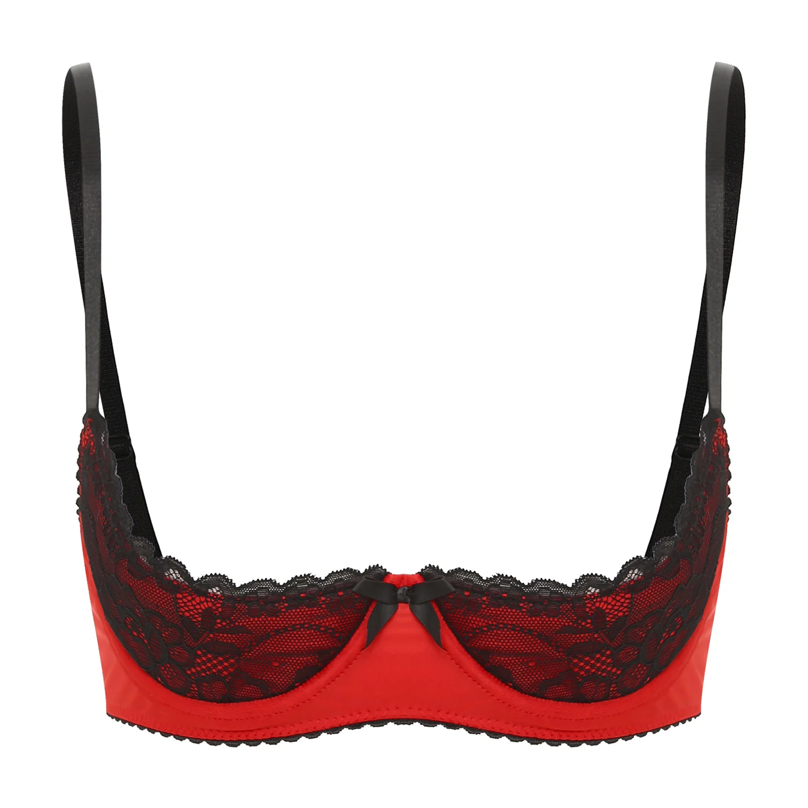 Women's Sexy Push Up Lace Bra, Half Cup Underwire
