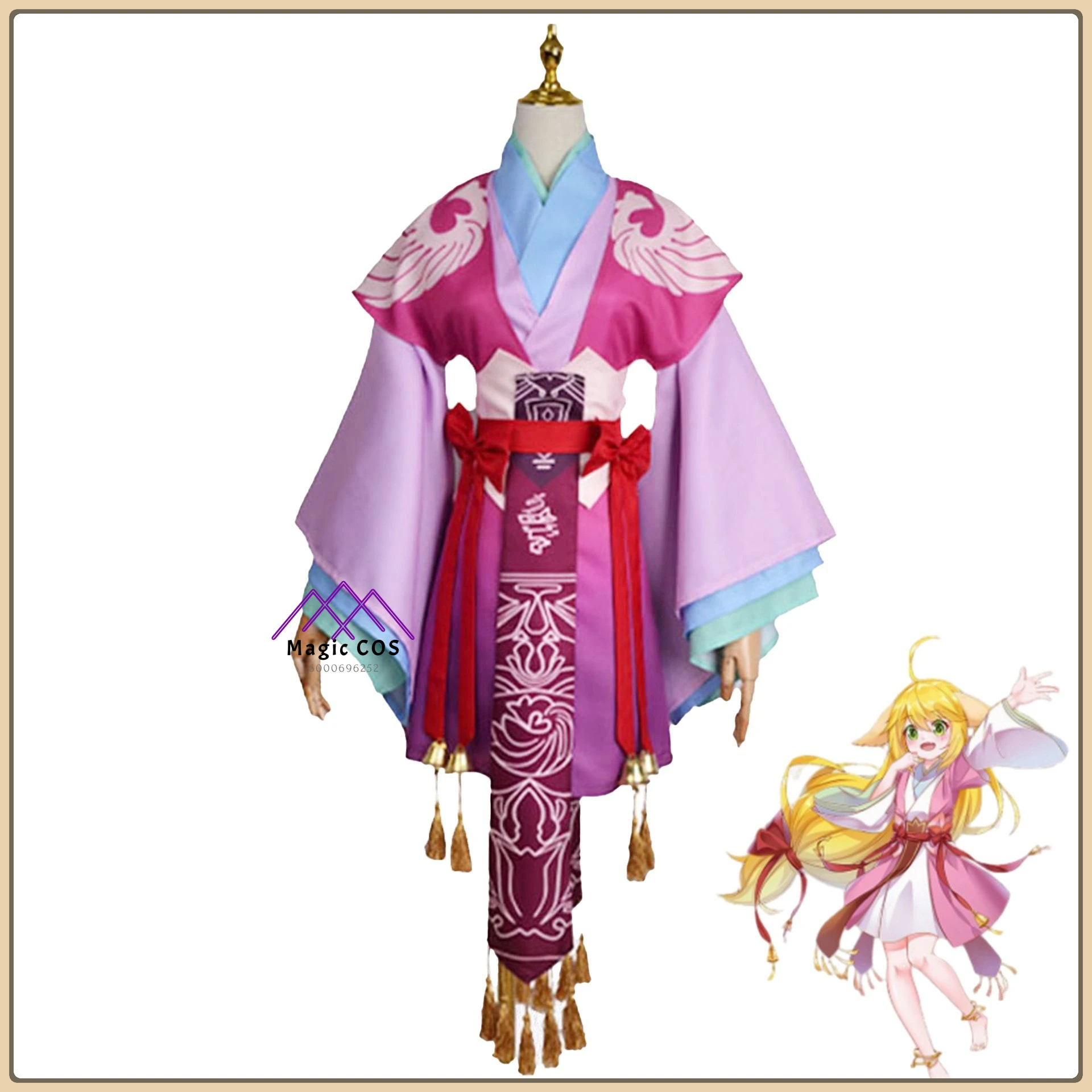 

Anime Fox Spirit Matchmaker Tushan Susu Role Playing Full Set Pink Uniform Halloween Party Suit High Quality Anime Outfit