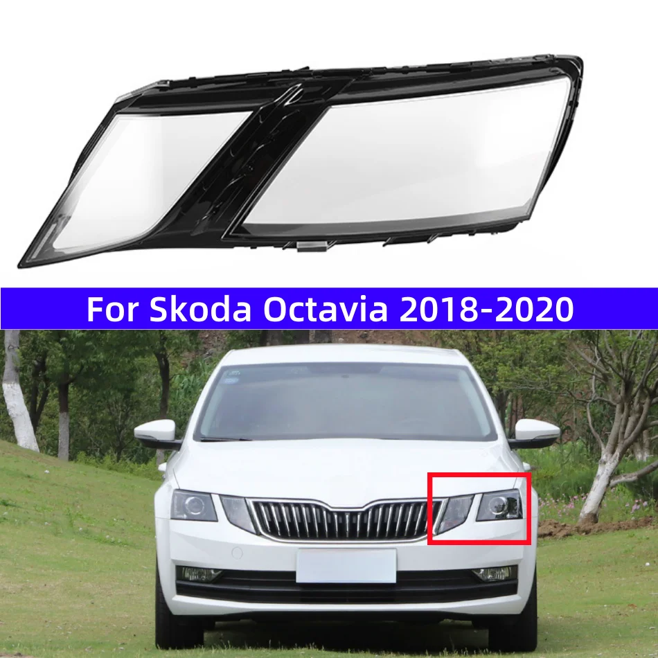 

For Skoda Octavia 2018 2019 2020 Headlight Shell Headlamp Lampshade Cover Lens Plexiglass