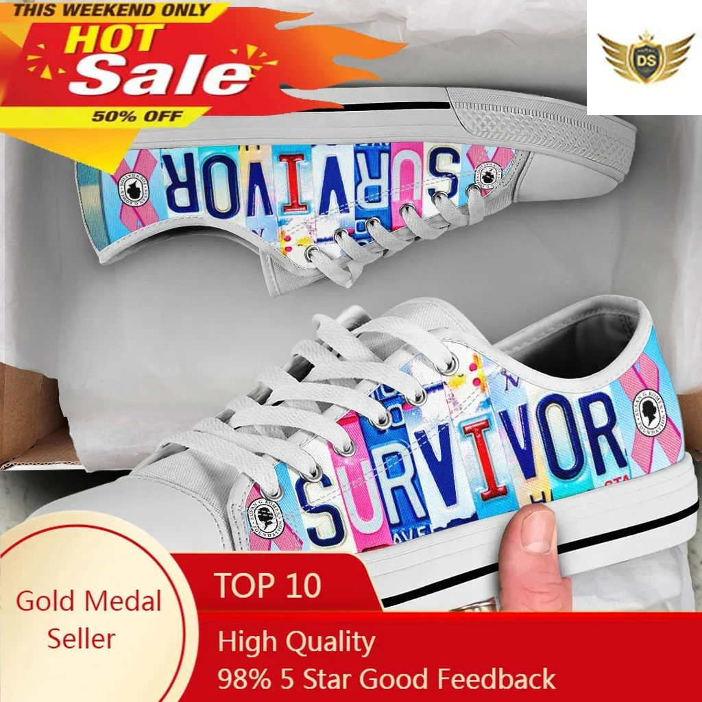 License Plate Survivor Sneakers For Women Vulcanized Shoes Lace-up Casual Canvas Shoes Size 35-46 Breathable Low Top Flats