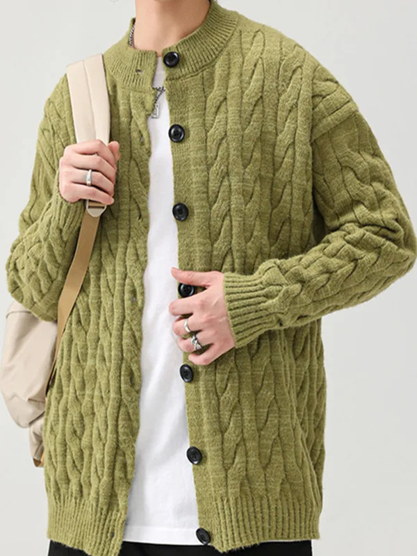 

Early Autumn Lightweight Casual round Ne Knitwear Loose Trendy Color Versatile Knitted Open Cardigan Top for Youth