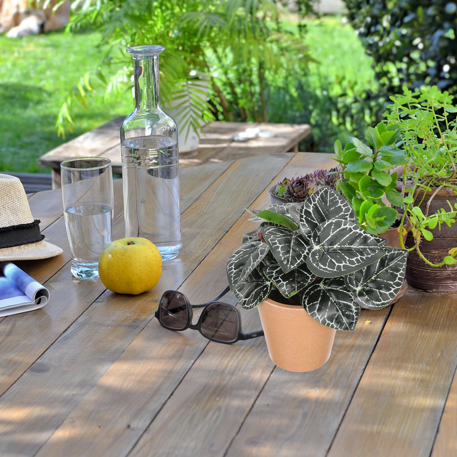 

Artificial Green Potted Plant Small Bonsai Bright Color Desktop Decor Fake Plants Home Hotel Club Restaurant Model Room Villa