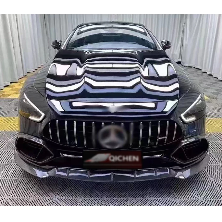 لمرسيدس بنز AMG GT43 GT50 GT53 GT63 ألياف الكربون الجبهة الشفة سيارة الجبهة الوفير الناشر الذقن المفسد اكسسوارات السيارات طقم الجسم #6