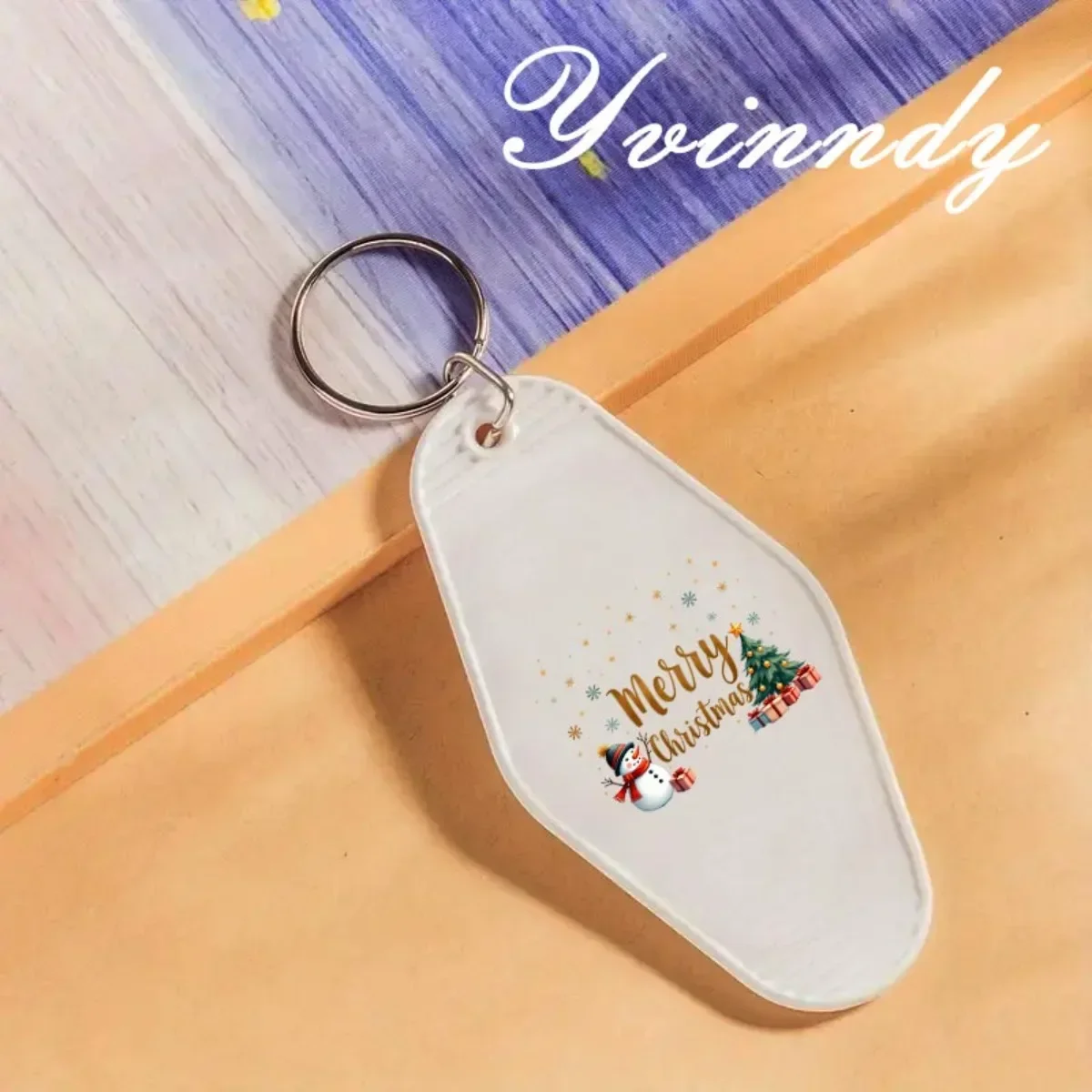 60 Stück/Set UV DTF Weihnachts-Schneemann UV DTF Verpackungs-Transferpapier Wasserdichtes Schlüsselanhänger-Transferpapier für Hotel-Schlüsselanhänger – Detail 3