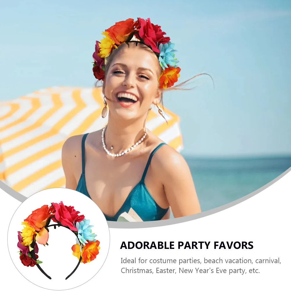 

1Pcs Floral Headband Hawaii Themed Stylish Hairband Party Costume Photo Props Creative Gift Fun Birthday Headdress