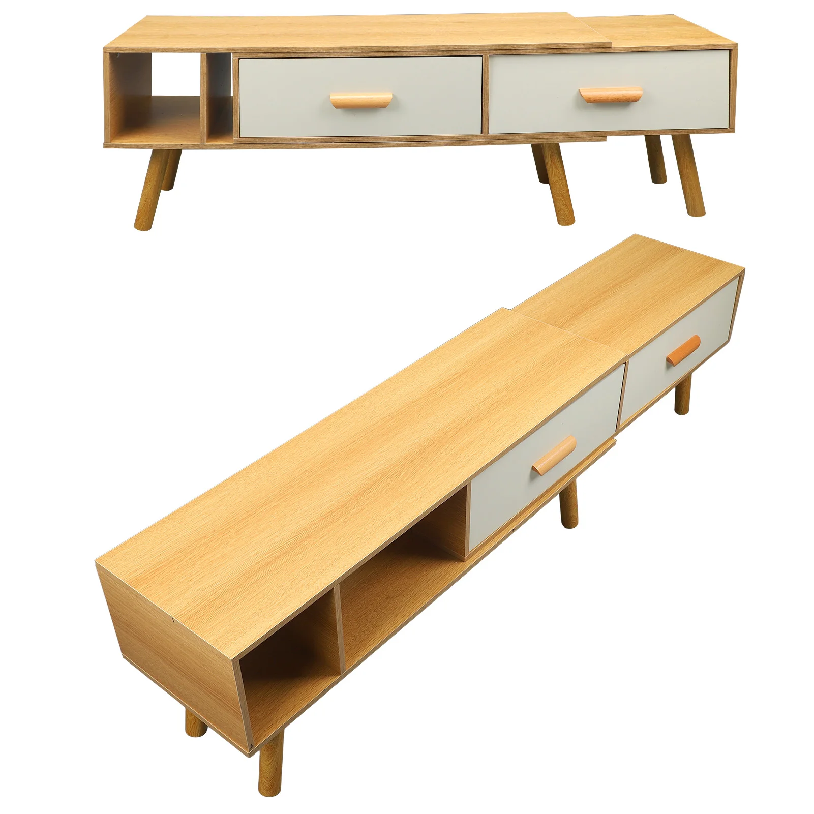 

Entertainment Center Stand TV Entertainment Cabinet 120‑198cm Adjustable Easy To Install Nordic Multifunction for Home