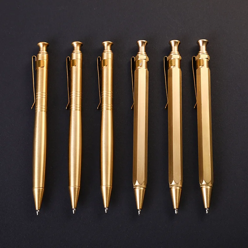 Bolt Action Pen EDC tool Ballpoint Pen Solid Brass EDC Pen Pocket Pen self-defense gear Portable Pocket Pen Matel Signature Pen