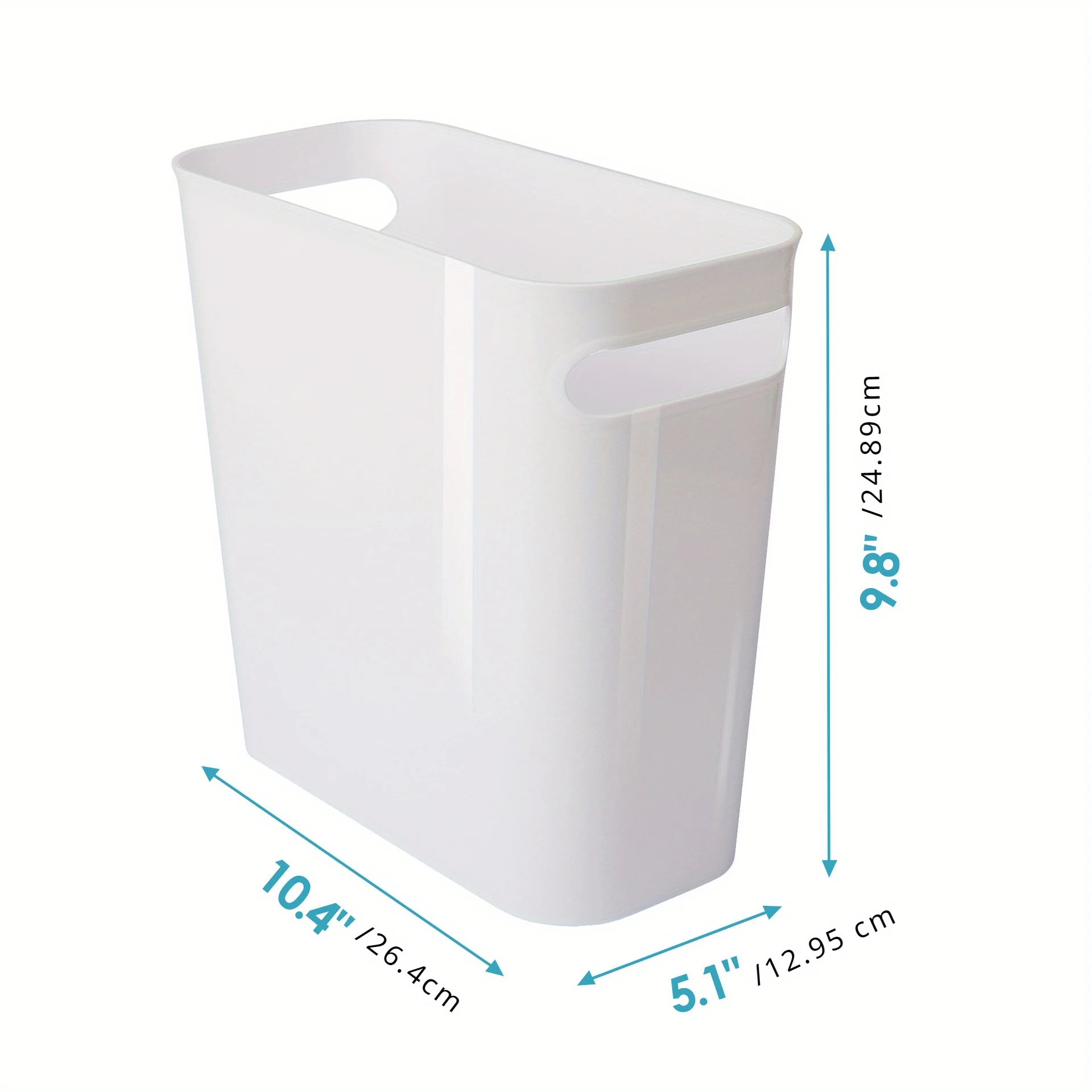 Plastic Small Trash Can, 1.5 Gallon/5.7-Liter Wastebasket, Narrow Garbage Bin for Bathroom, Home Office - Holds Waste, 9.8\