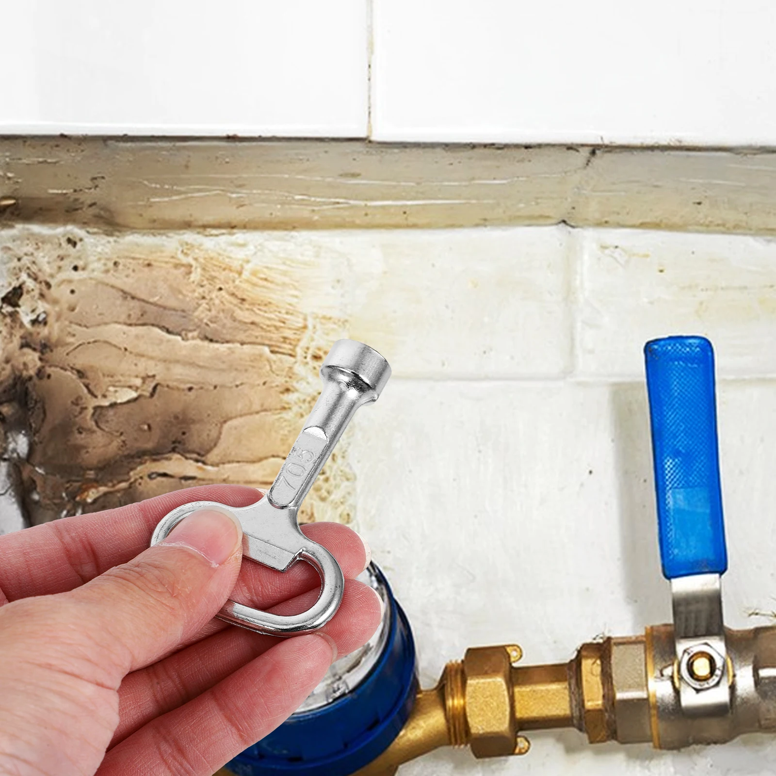 

4pcs Faucet Key Universal Shower Valves Tool Durable Zinc Alloy Wrench Portable for Bathroom Renovation Outdoor Camping