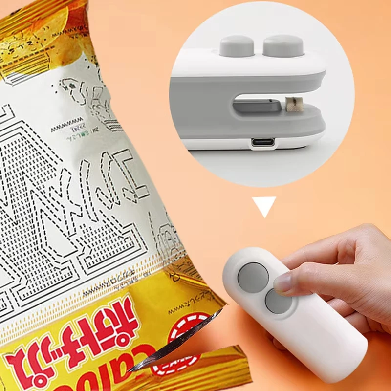Household Handheld Portable USB Charging Vacuum Mini Heating Plastic Packaging Sealing Small Food Sealer Machine
