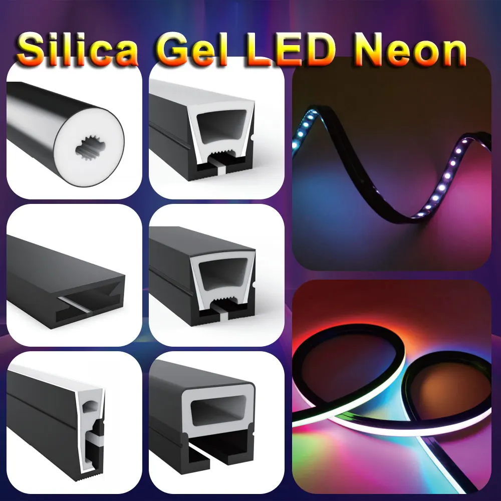 

Black Led Neon Tube Rope Silica Gel Soft Lamp IP67 Flexible Waterproof For 8-12MM WS2812B SK6812 WS2811 5050 RGB Strip Light