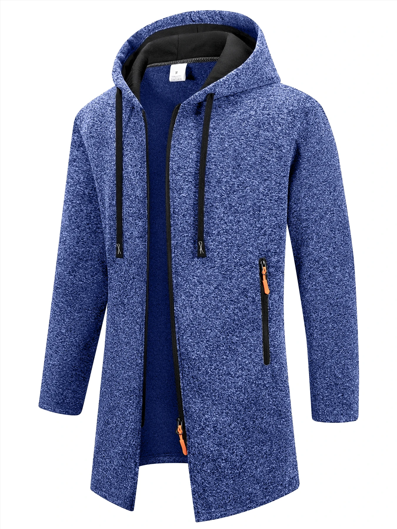 الخريف الشتاء الرجال هوديس سترة الصوف الدافئة سستة قمصان سويت شيرت بقلنسوة فضفاضة عادية كم طويل معطف بلون ملابس خارجية