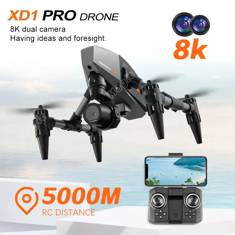 XD1 الطائرة بدون طيار المهنية 8K كاميرا مزدوجة 5G GPS WIFI الارتفاع الحفاظ على أربعة جوانب تجنب العوائق RC هليكوبتر صغيرة الأولاد اللعب