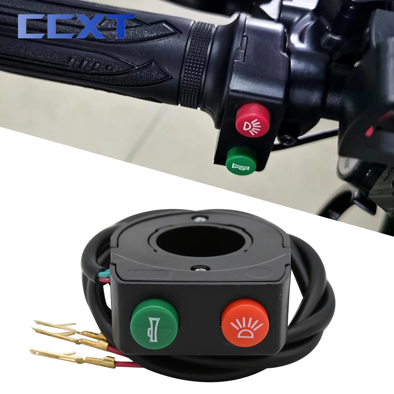 

22mm 7/8" Handlebar Horn And Headlight Combination Button Switch For Motorcycle ATV E-bike Scooter Universal Refit Accessories