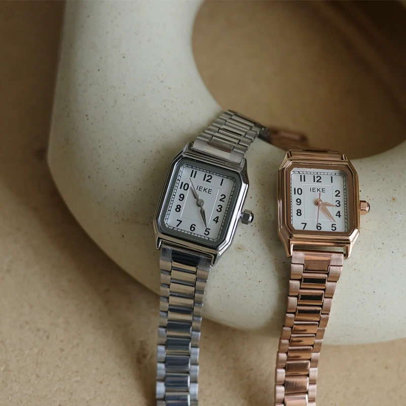 

Часы и аксессуары: женские простые ретро и элегантные часы с маленьким квадратным циферблатом, студенческие часы, модные кварцевые наручные часы