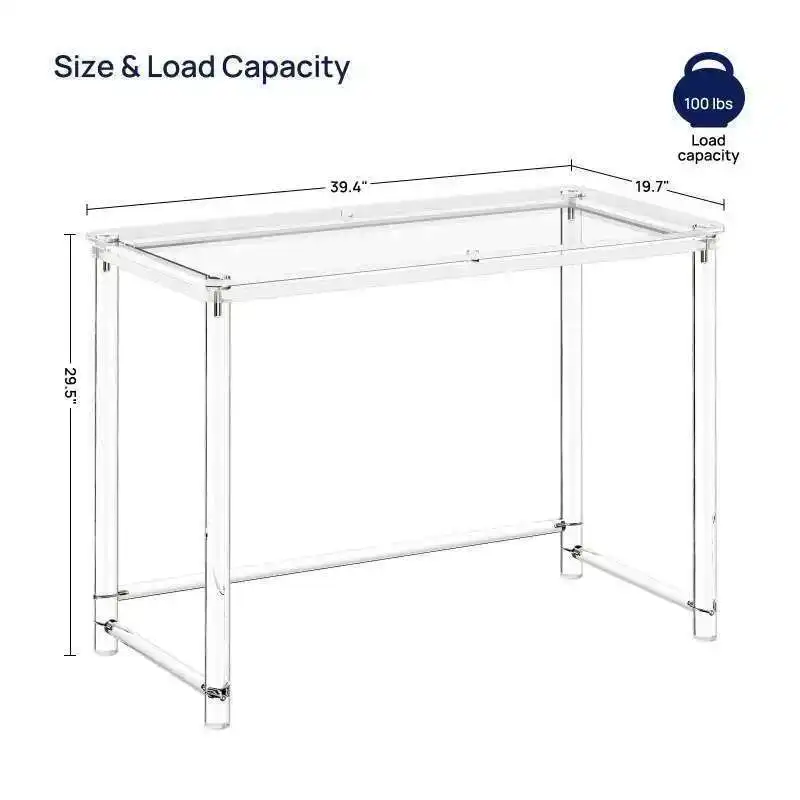 Nordic Style Acrylic Dressing Table Home Creative Transparent Desk Workbench Computer Desk Can Be Spliced for Office Desk