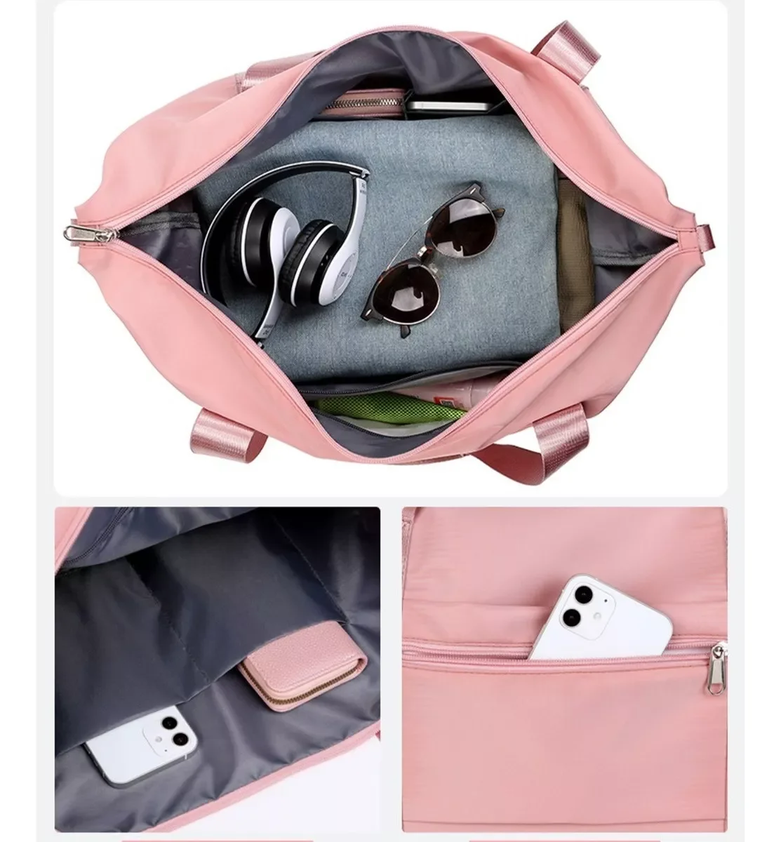 กระเป๋าเดินทางแบบพับได้พร้อมกระเป๋าเปียกและแห้งความจุขนาดใหญ่กระเป๋ากีฬาฟิตเนสความจุขนาดใหญ่ไหล่สำหรับกระเป๋าเดินทาง