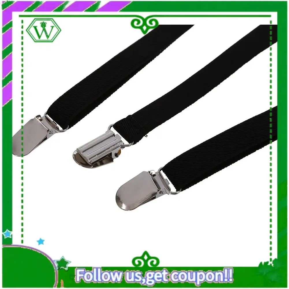 A18P-2X حمالات مرنة بمشبك معدني قابل للتعديل للبالغين باللون الأسود #3