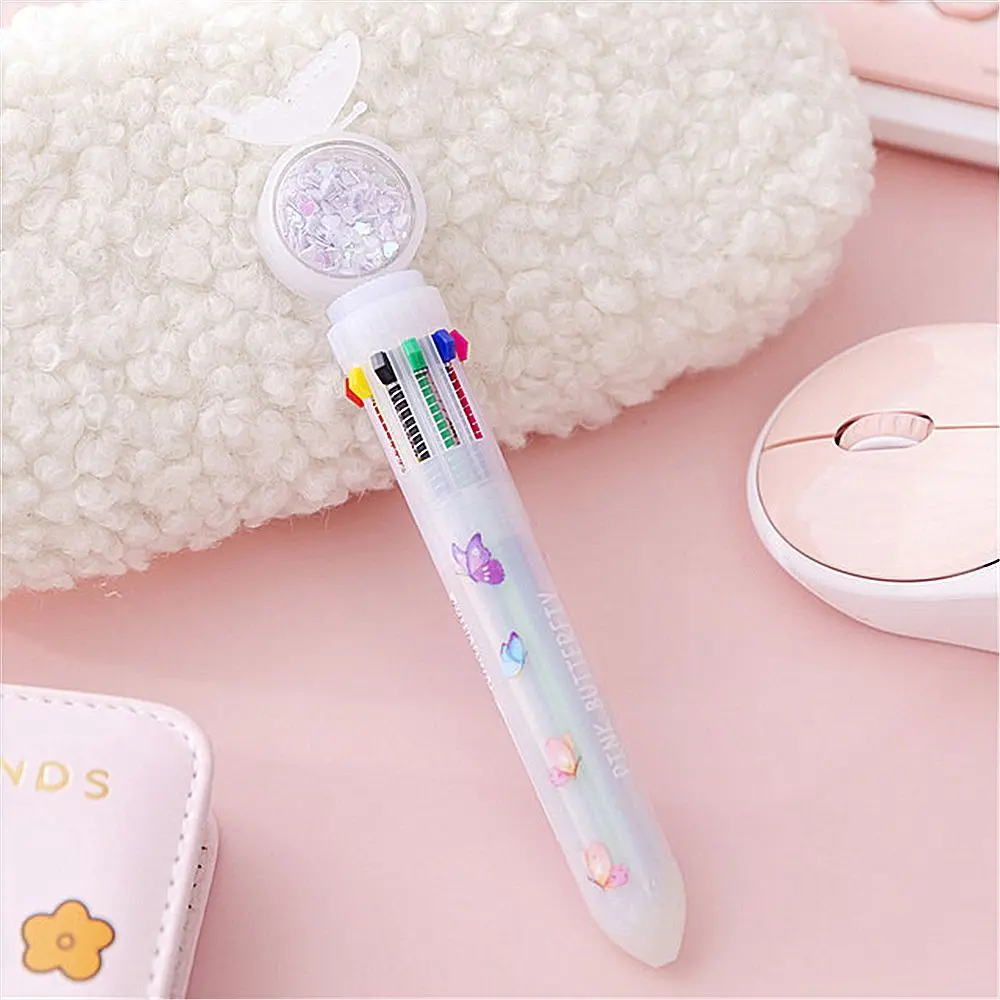 10 Colors Stationery Set School Office Supply Colorful Refill Rollerball Pen Animal Ballpoint Pen Mermaid