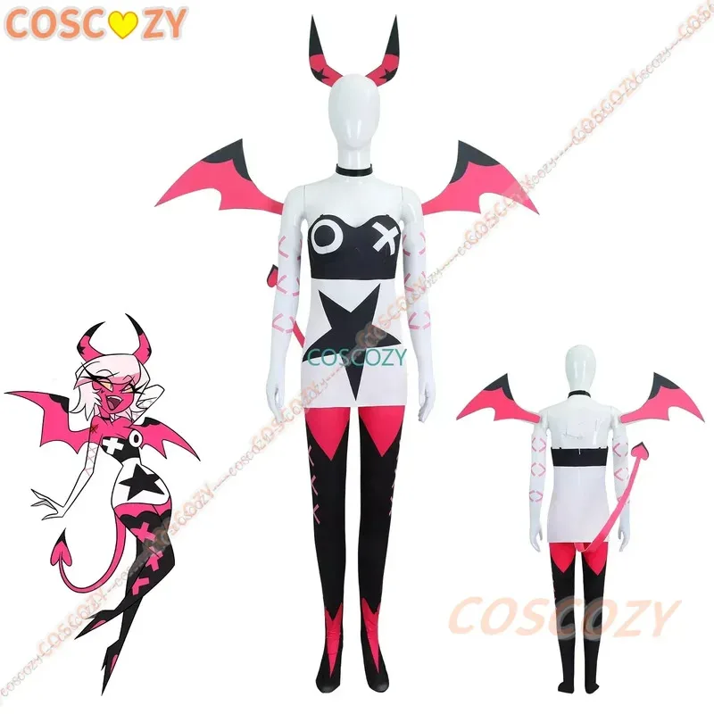 Verosika Mayday Cosplay Costume Hazbin Uniform Suit Demon Tail Women Halloween Carnival Dress