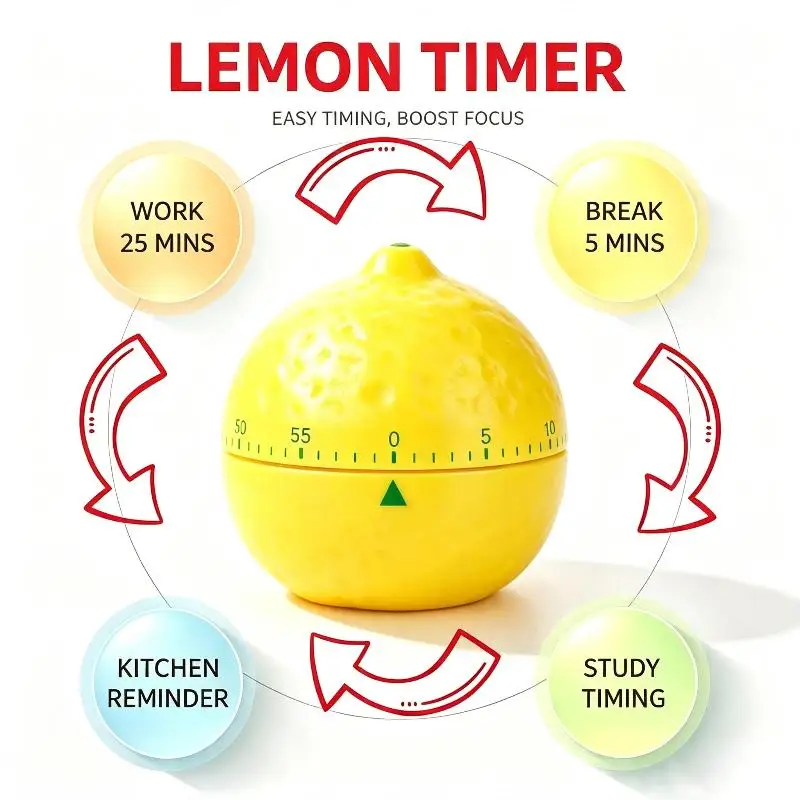 Fruit-Shaped Timer – Electronic Kitchen Reminder / Mechanical Tomato Countdown Alarm – Cooking Tool / Game Timer