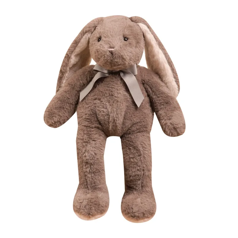 2025 Floppy Ear Bow Tie konijn knuffel, lang oor Bunny kussen om te slapen, schattig knuffeldier pop cadeau voor kinderen en meisjes