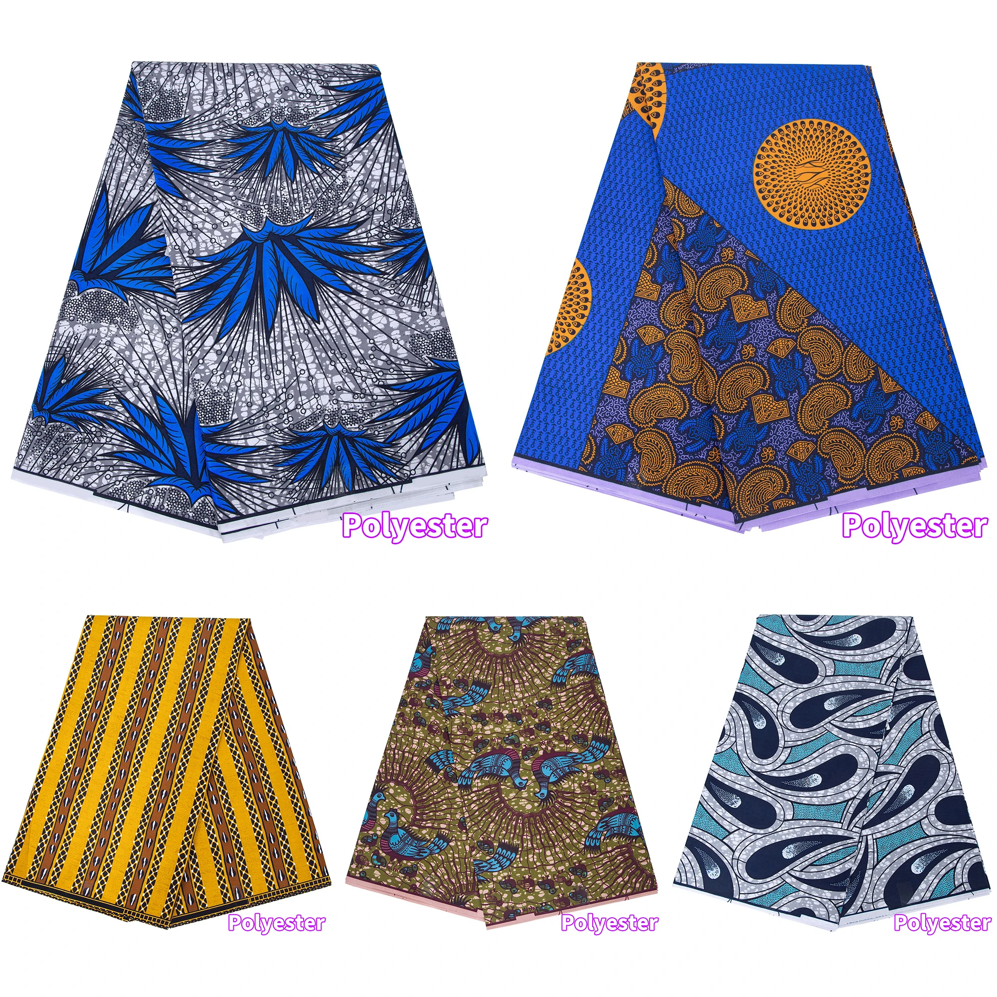 Afrocentric Batik Wax Fabric Patchwork Retro Style Double Sided Polyester Warp DIY sewing fabric Africa Loincloth Tissu P-3