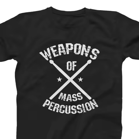 28 Drummer Men's Funny Weapons of Mass Percussion T shirt Percussio