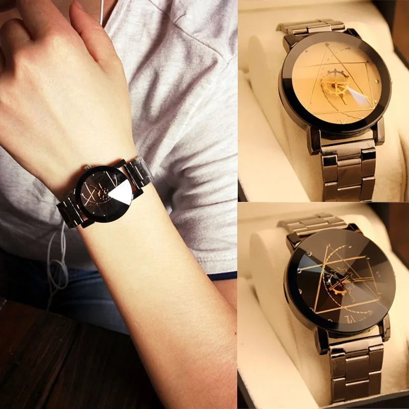 

Personalised Gear Turner Couple Watch Stainless Steel Band Vintage Men Women Quartz Watch Hombre Reloj Mujer Montre