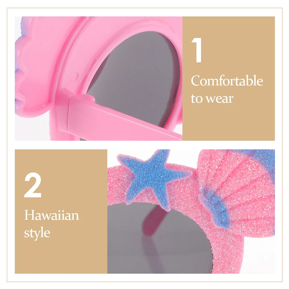 2 pçs havaiano luau óculos sereia festa favores diversão óculos para celebração de aniversário festas de praia traje tropical vestir-se