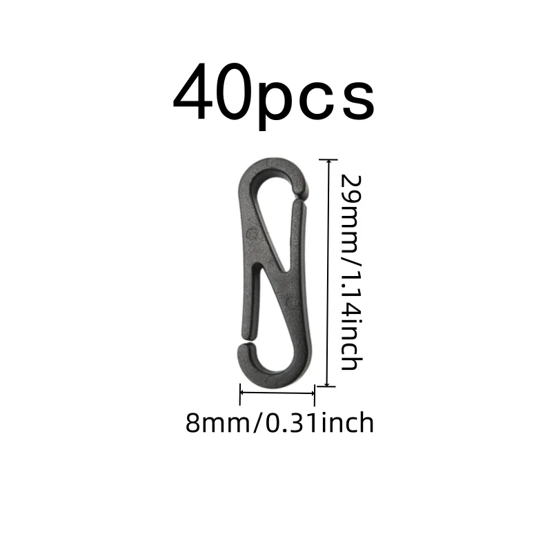 40 pcs Plastic Spring Hooks, Lightweight Plastic and Double Head Connection, ideal for Bag Accessory Fixing