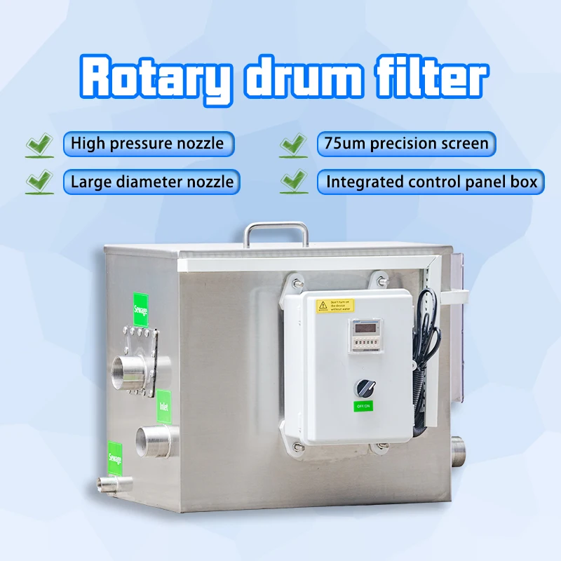 Filtro de tambor pequeño de 5m3/h para el hogar, filtro de tambor giratorio de acero inoxidable, acuario, estanque de peces Koi, tambor giratorio, Micro filtro de agua