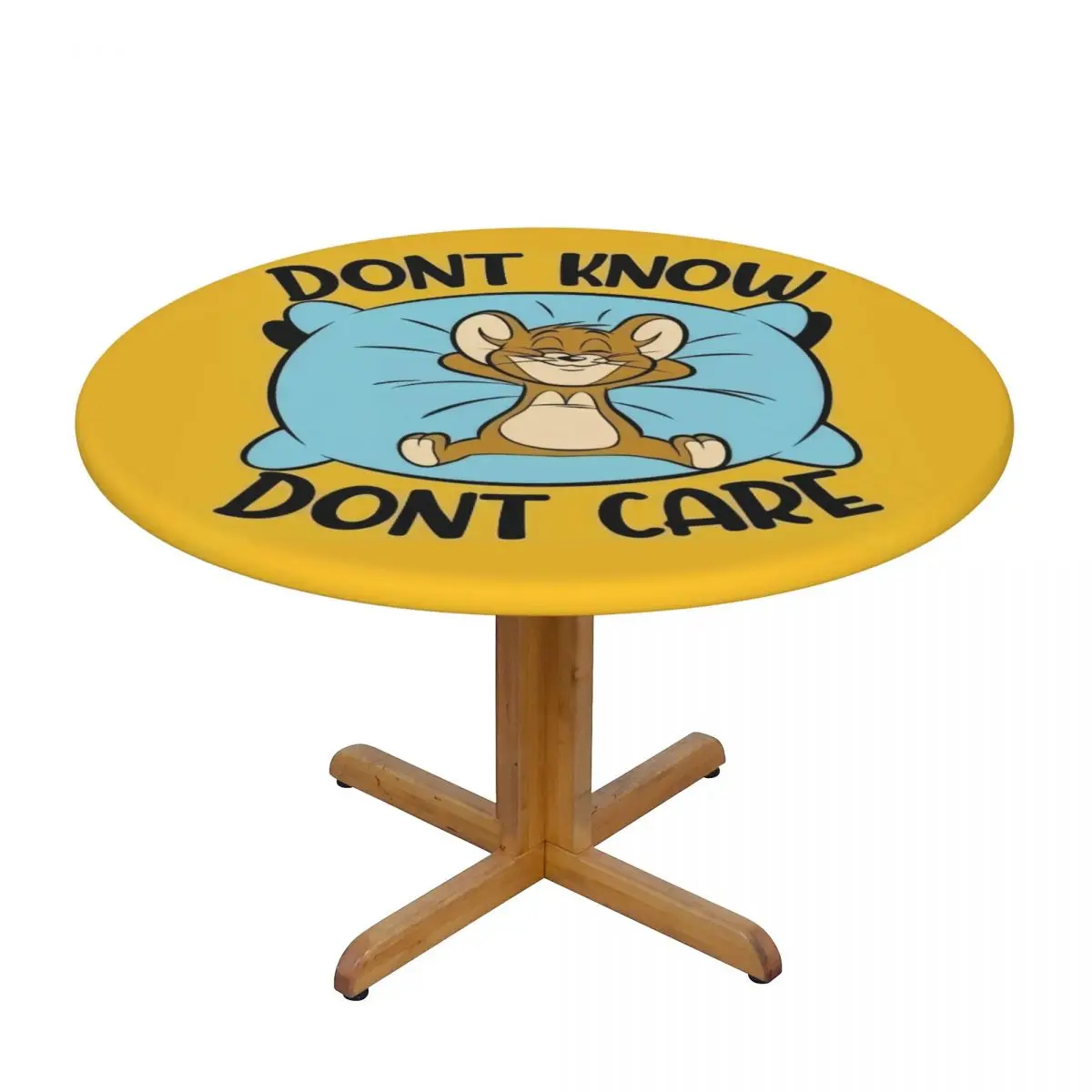 Round Waterproof Disney Animation Tom And Jerry Table Cover Elastic Cartoon Table Cloth Backed Edge Tablecloth for Dining