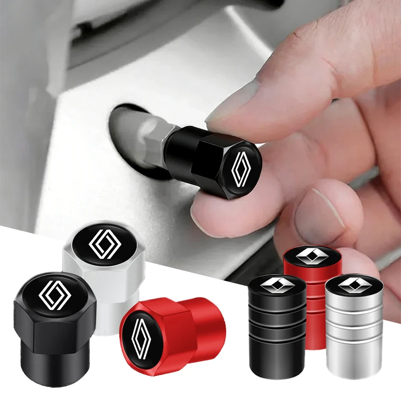 4 Peças de Tampas de Válvula de Pneu de Carro à Prova de Poeira para Renault Clio Sandero Captur Megane R5 4 E-tech Scenic Austral Rafale QM6