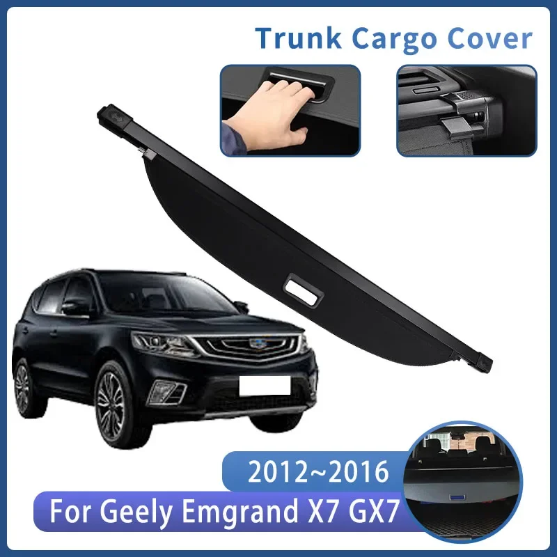 Car Trunk Bracket For Geely Emgrand X7 GX7 2012~2016 Rear Trunk Cargo Cover Retractable Curtain Partition Privacy Auto Parts