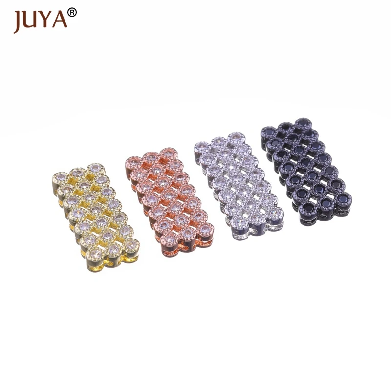 Supplies For Jewelry Copper Zircon Square Charms For Bracelets Necklaces Diy Micro Pave Connectors Bijoux Jewelry Berloques
