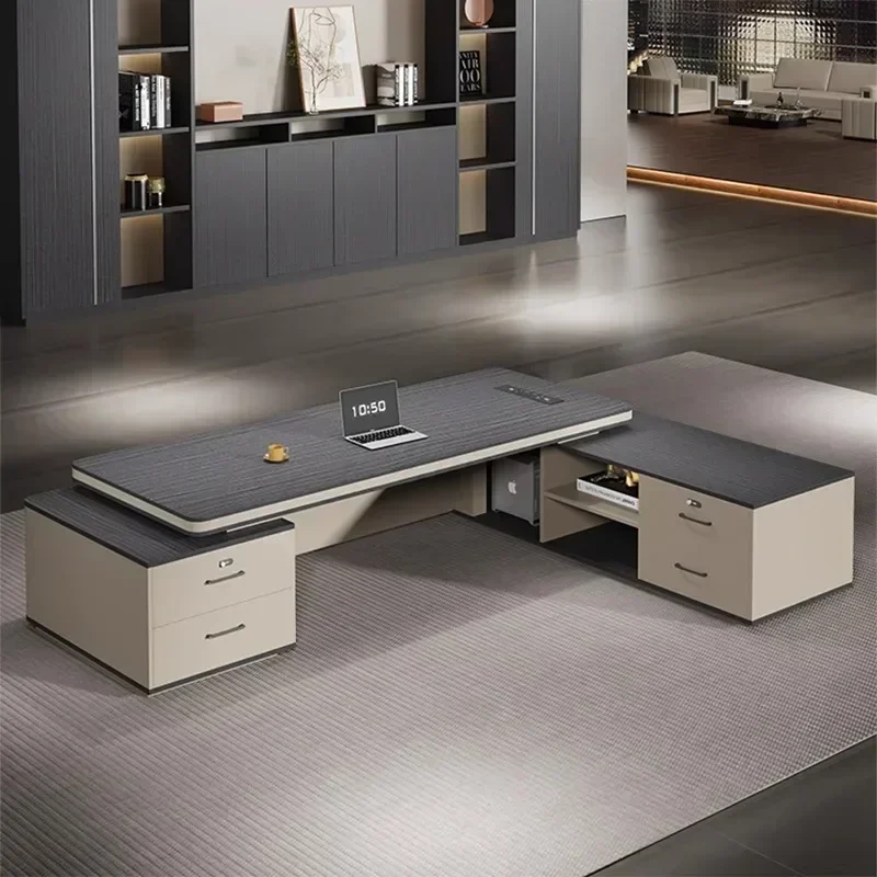 Luxury Executive Office Desk Computer Tables L Shape Modern Boss And Chair Combination Single Manager Supervisor President Desk