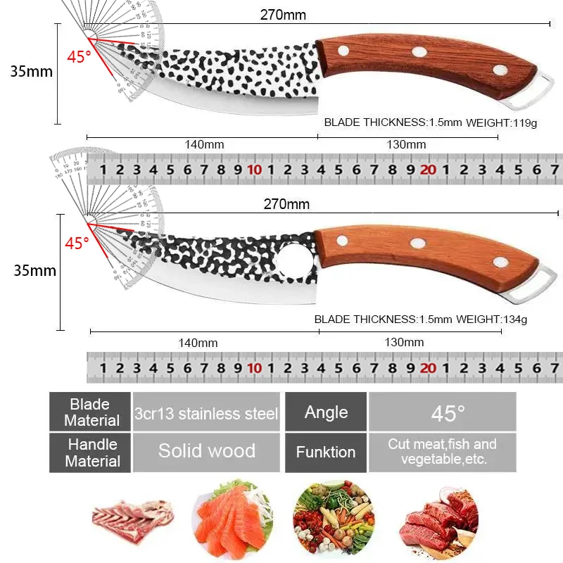 Stainless Steel Handmade Forged Knife Boning Knife Kitchen Chef Knives Fish Knifes Cutter Meat Cleaver