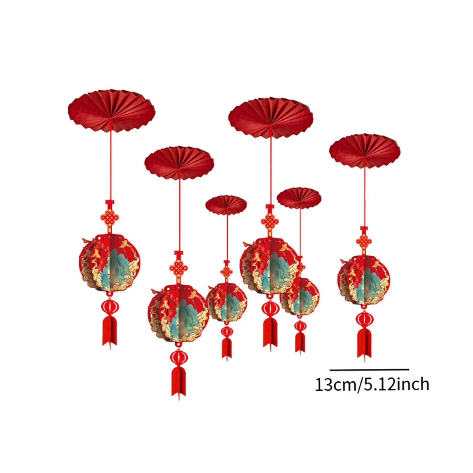 Chinese Tassel Red Paper Pendant Ceiling Hanging Ornaments Set for 2026 Spring Festival Home Decoration view 6
