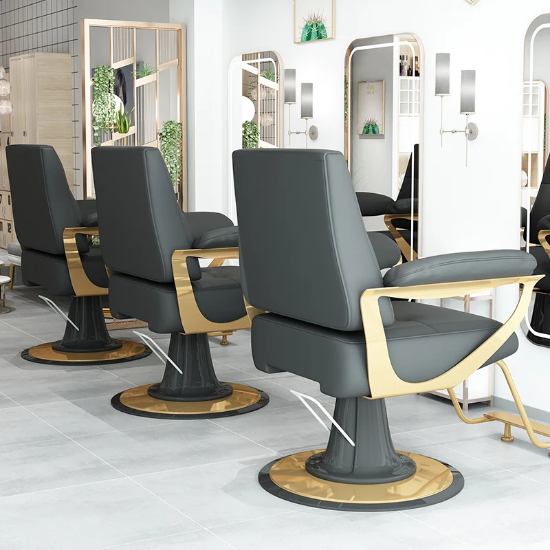 Modern Professional Barber Chair Makeup Ergonomic Chair Barber Gold Silla Barbero Profesional Salon Equipment Furniture A