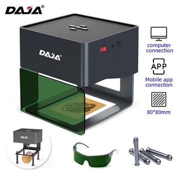DAJA DJ6 Mini Portable Laser Engraver Diy Bluetooth Machine Painted Dog Tag Paper Leather Wooden Plastic Logo CNC Machine