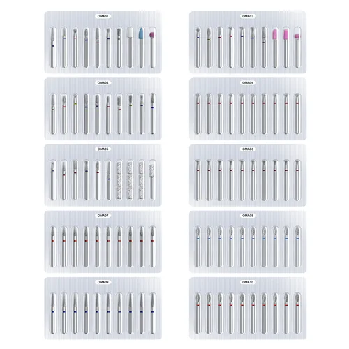 Imagen 2 del producto Juego de brocas rusas para manicura, eliminación de cutículas, cabezales universales para lima de uñas, herramientas de pedicura, Kits profesionales, 10 Uds.